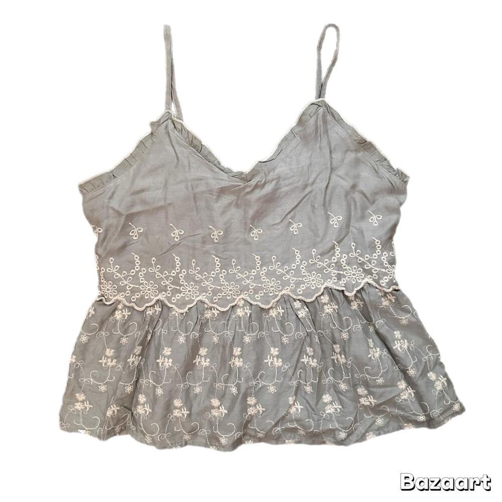 Gray babydoll tank top